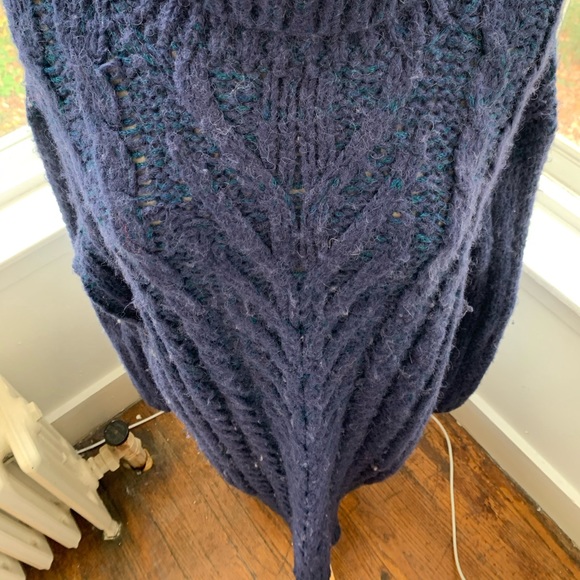 FREE PEOPLE *RARE*midi thick soft alpaca cabled turtleneck sweater dress - Picture 7 of 14